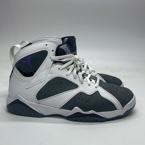 Men’s Air Jordan 7 Retro White/Gray/Purple CU9307-100 USED Size 9.5 without box - Picture 2 of 11